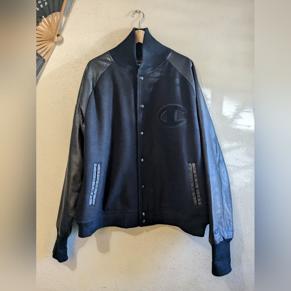 Champion Letterman Wool Varsity Jacket Black 13’ Collectors Edition Mens…